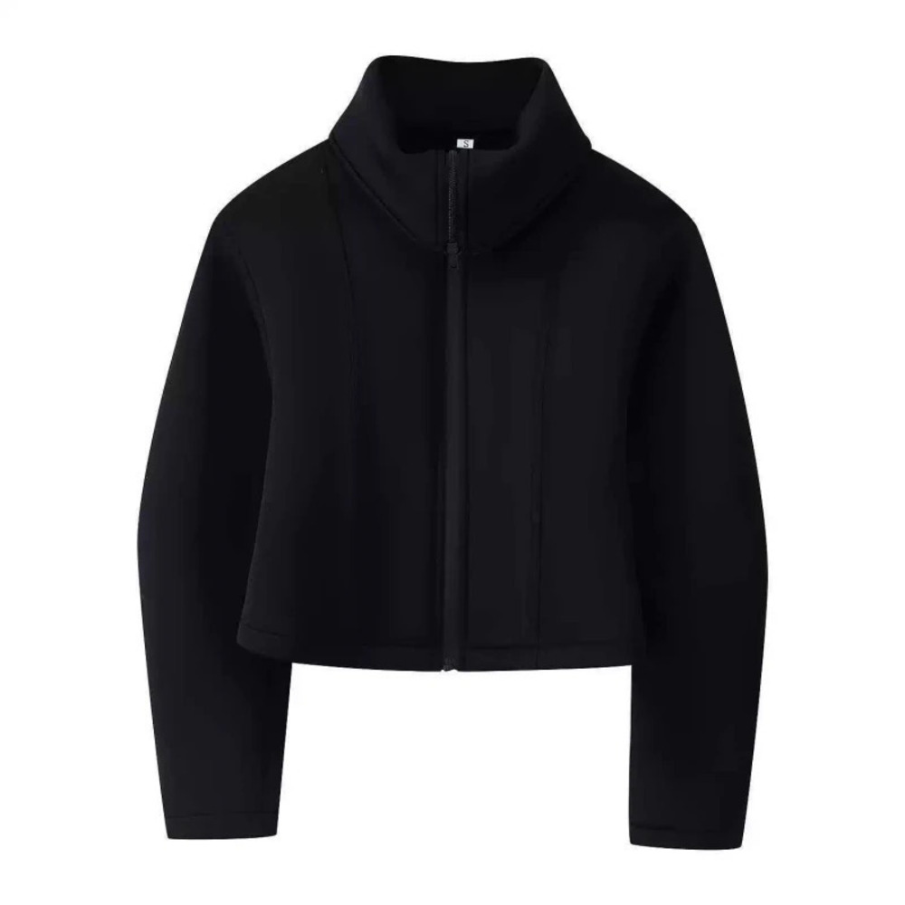 ZARA Fall Minimalist Versatile Stand Collar Zipper Short Jacket